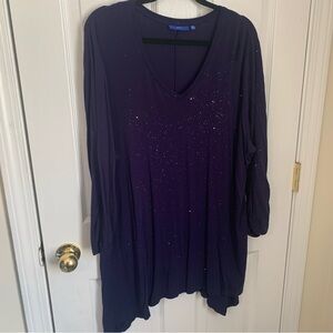 Apt 9 2x blue sparkle tunic top shark tail bottom